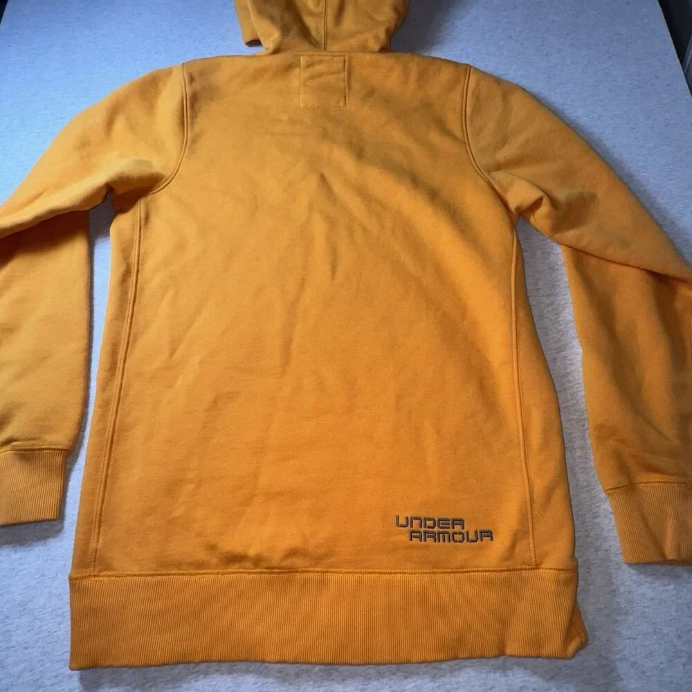 Mens Under Armour UA Storm Size Med Orange Loose Fit Pullover Hoodie Sweatshirt